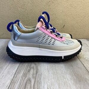 4CCCCEES Kapok Linto Sneakers Womens Size 5.5 Gray White Pink Black Suede NWOB